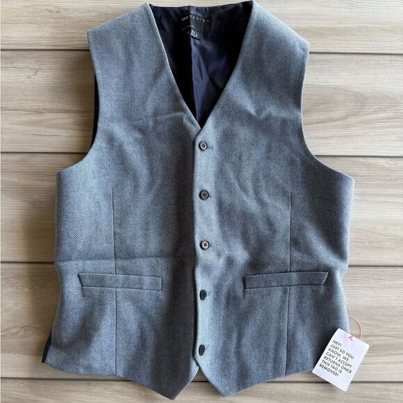 ASOS DESIGN Skinny Suit Vest with Wool  Blue Chest 42 Regular NWT IN PACKAGE - Picture 5 of 10